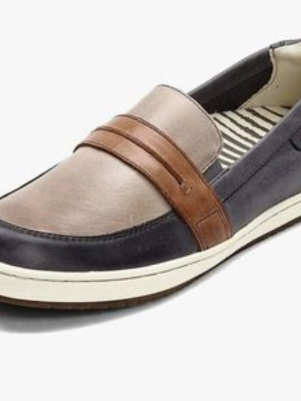 Täos Footwear Upward Genuine Leather Slip On Loafers in Steel/Taupe Multi